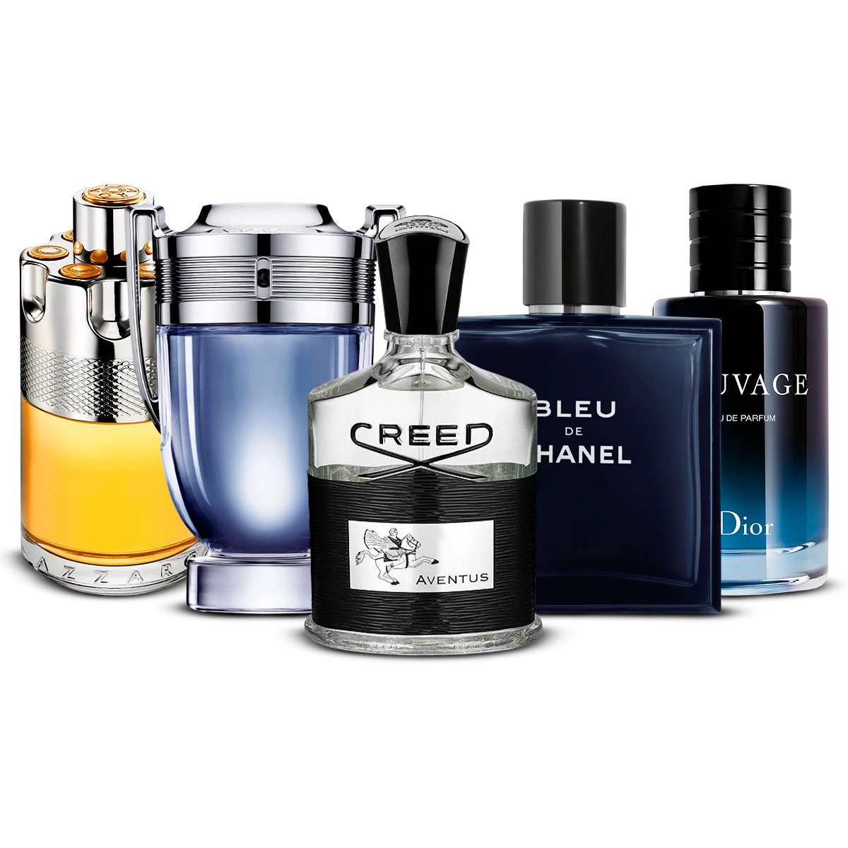 Zestaw 5 Perfum – Azzaro Wanted, Invictus, Creed Aventus, Bleu de Chanel i Sauvage [100 ml każdy]